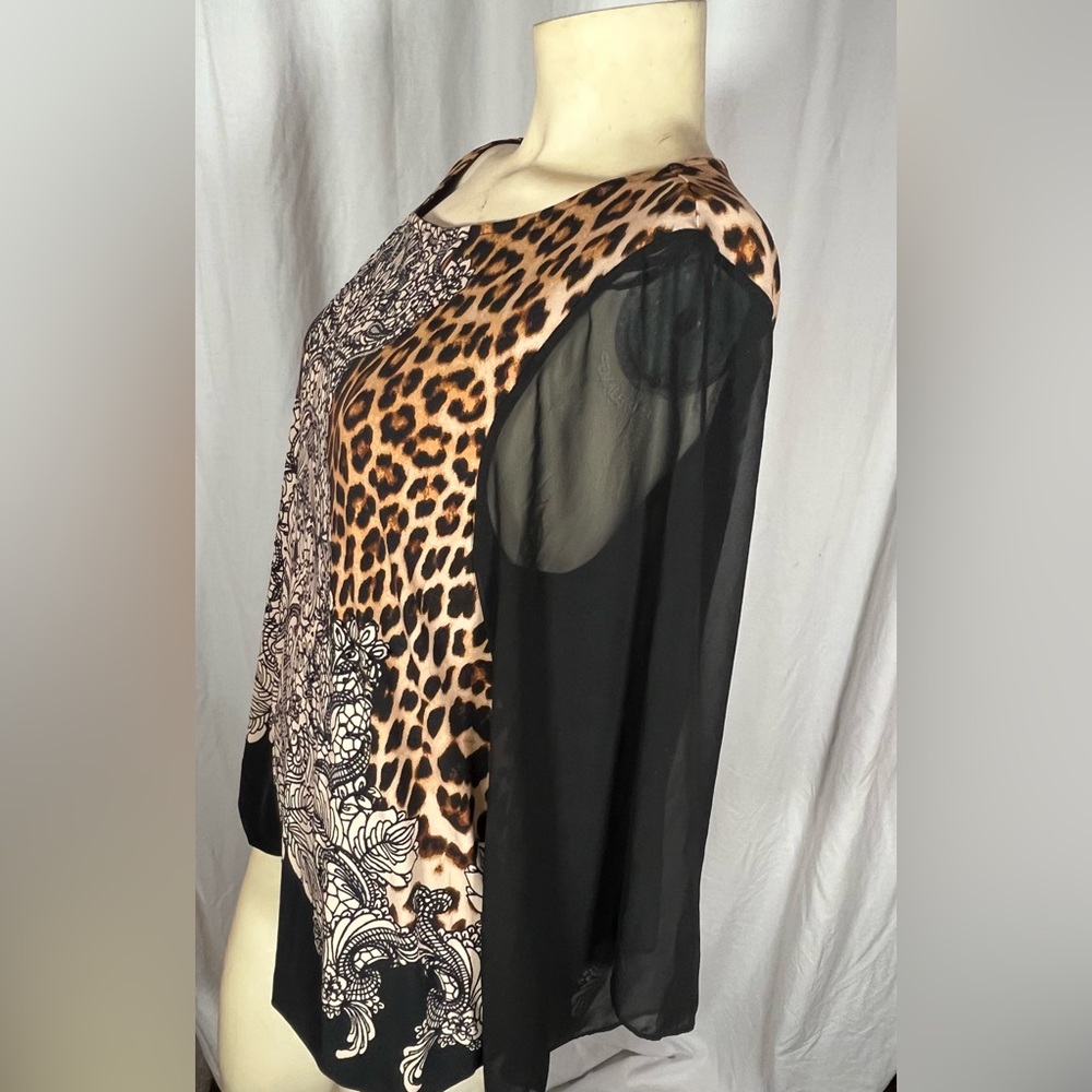 Alfani XL dress shirt black with animal print